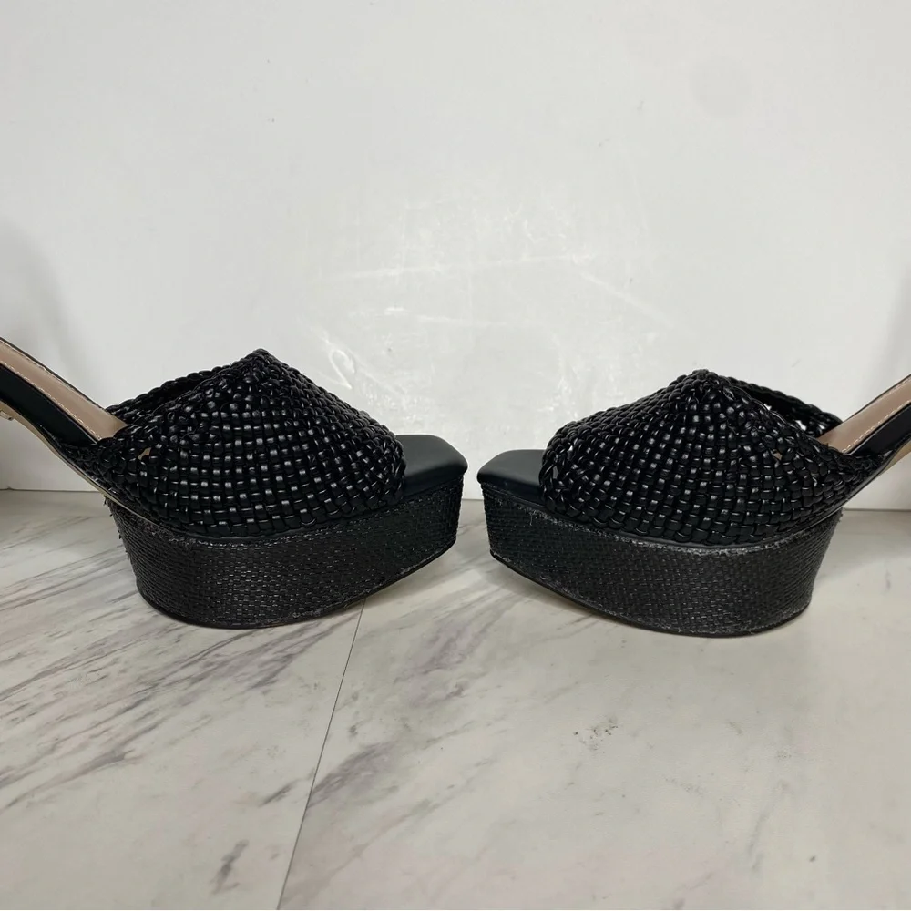 Sam Edelman Nattie Black Platform Heeled Sandal 9 1/2 M